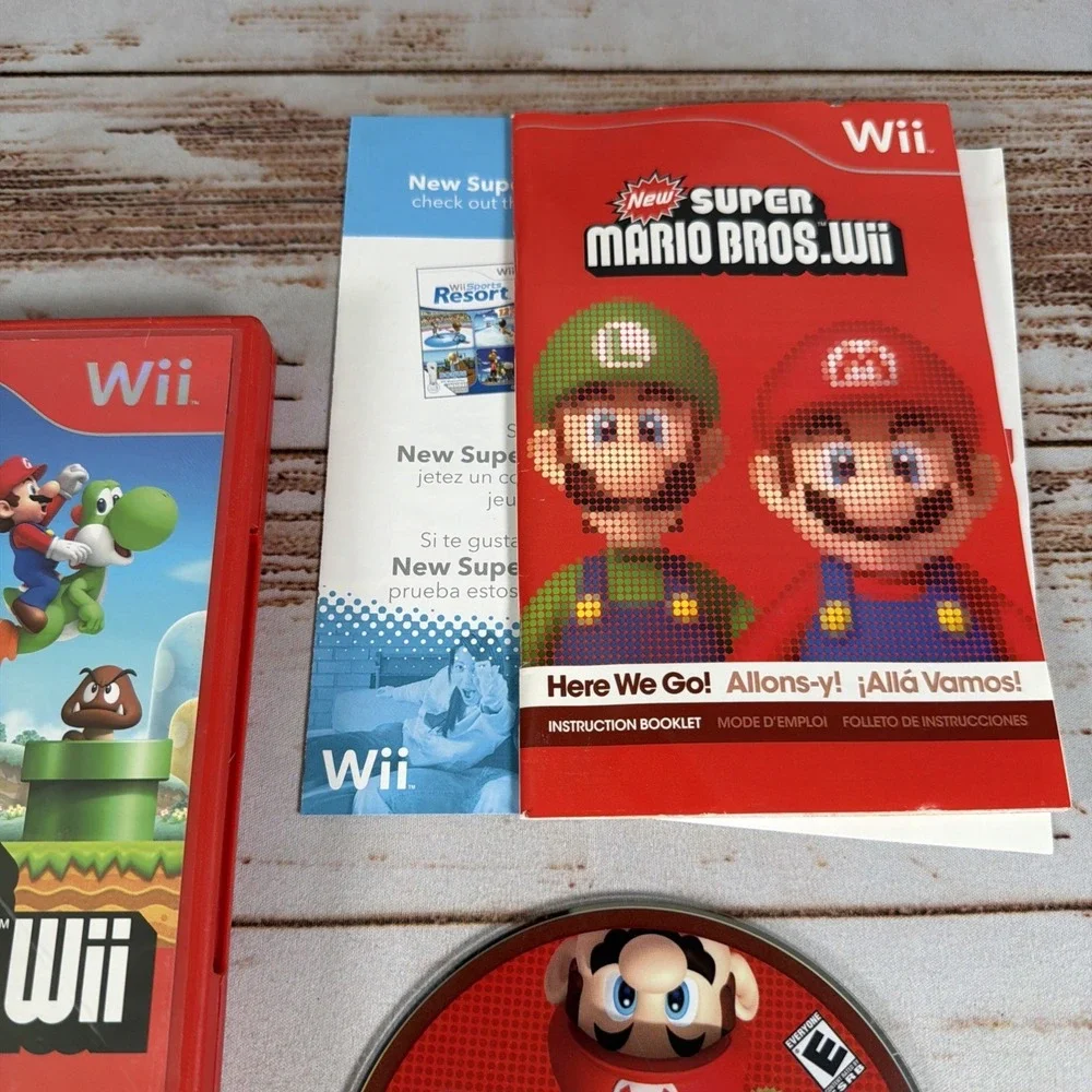 Nintendo Wii New Super Mario Bros Complete Resurfaced